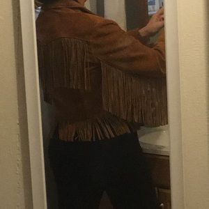Western suede jacket with fringes, Indian